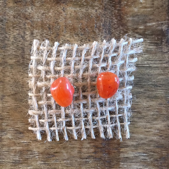 Carnelian Agate - Stud Earrings - Picture 1 of 4